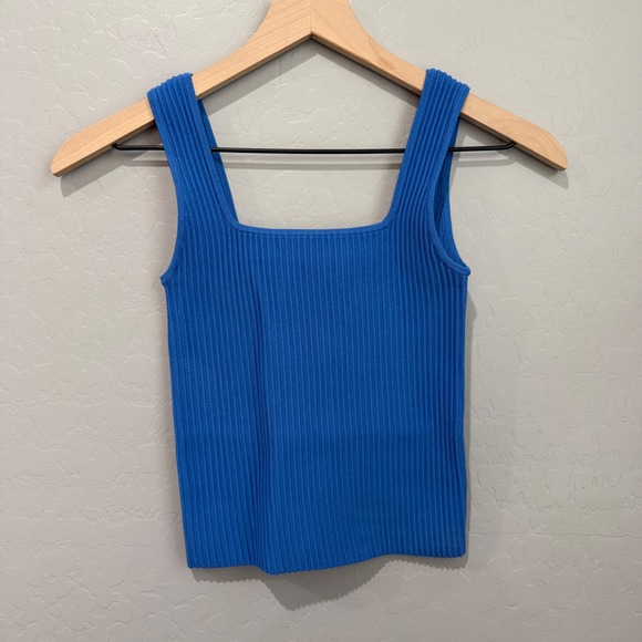 Madewell Ottoman Sweater Ribbed Tank Top Cobalt XXS NWOT - Picture 4 of 6